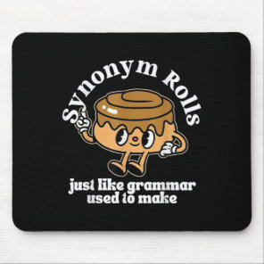 Synonym Rolls Grammar Pun Vintage Style  Mouse Pad