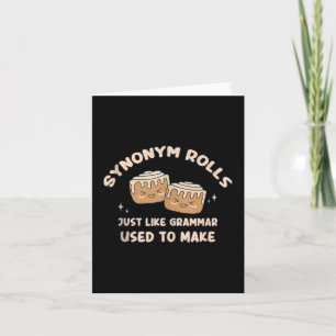Synonym Rolls Joke Cinnamon Rolls Grammar Pun Funn Card
