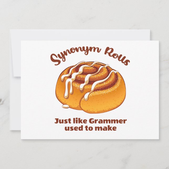 Synonym Rolls Just Like Grammer Used To Make Holiday Card (Front)
