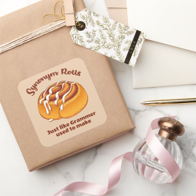 Synonym Rolls Just Like Grammer Used To Make Square Sticker (Gifting)