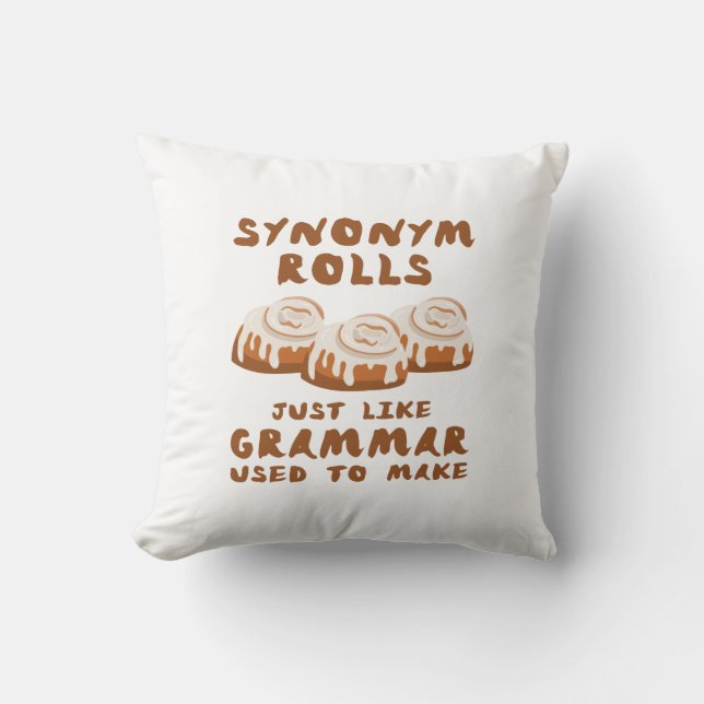 Synonym Rolls Throw Pillow (Front)