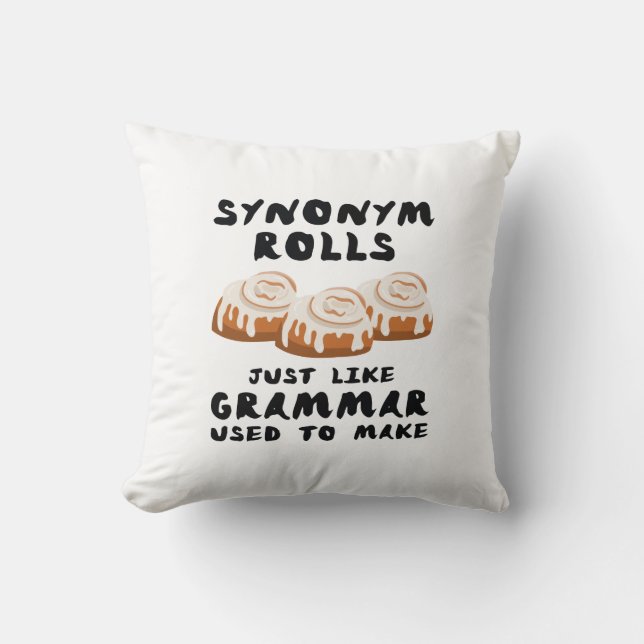 Synonym Rolls Throw Pillow (Front)