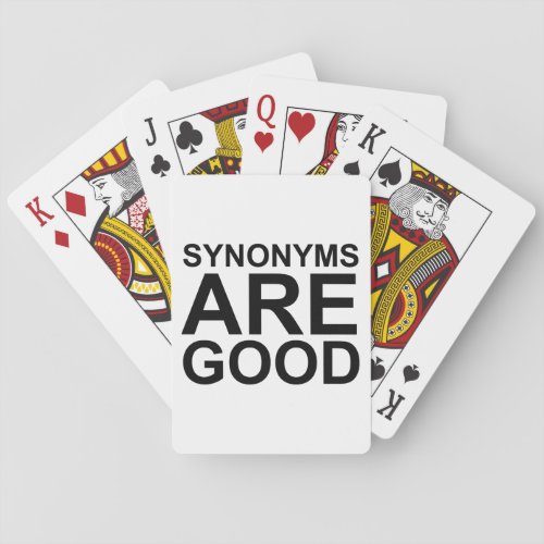 SYNONYMS ARE GOOD Rude Funny Language Joke Playing Cards