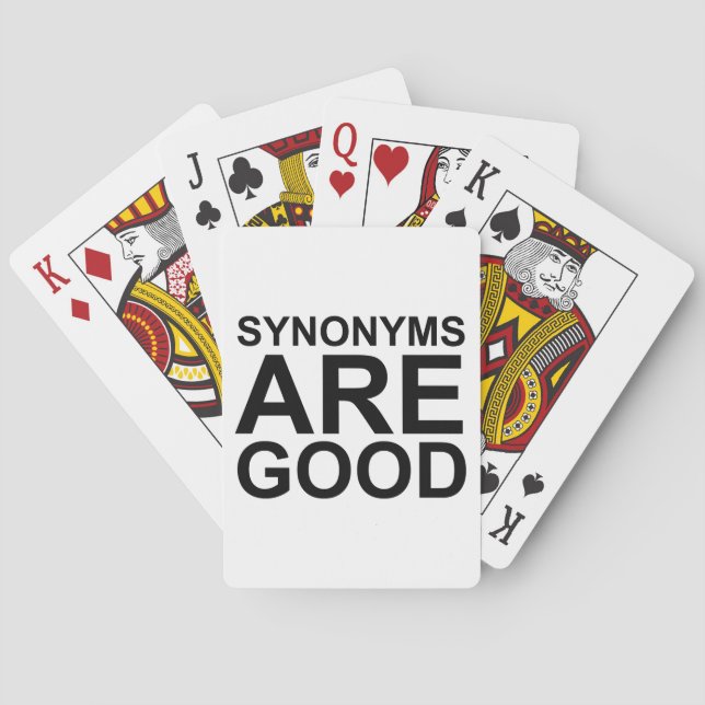 SYNONYMS ARE GOOD Rude Funny Language Joke Poker Cards (Back)