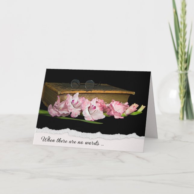 Synpathy Gladiolus and Glasses on Bible  Card (Front)