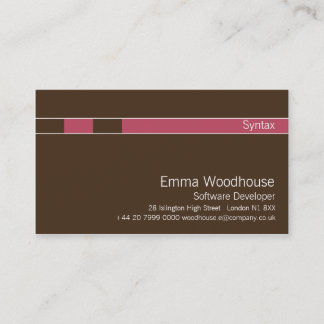 Syntax Chocolate Brown & Violet Red Business Card