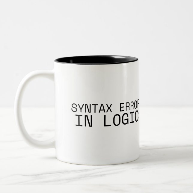 Syntax Error In Logic Minimalist Two-Tone Coffee Mug (Left)