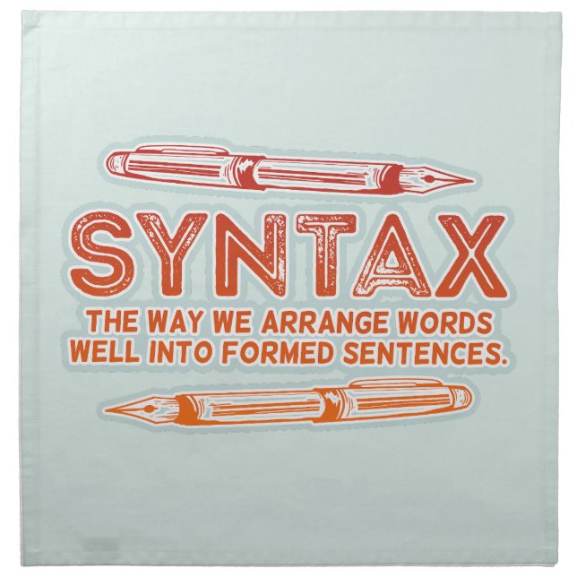 Syntax Funny Sentence structure Grammar Cloth Napkin (Front)