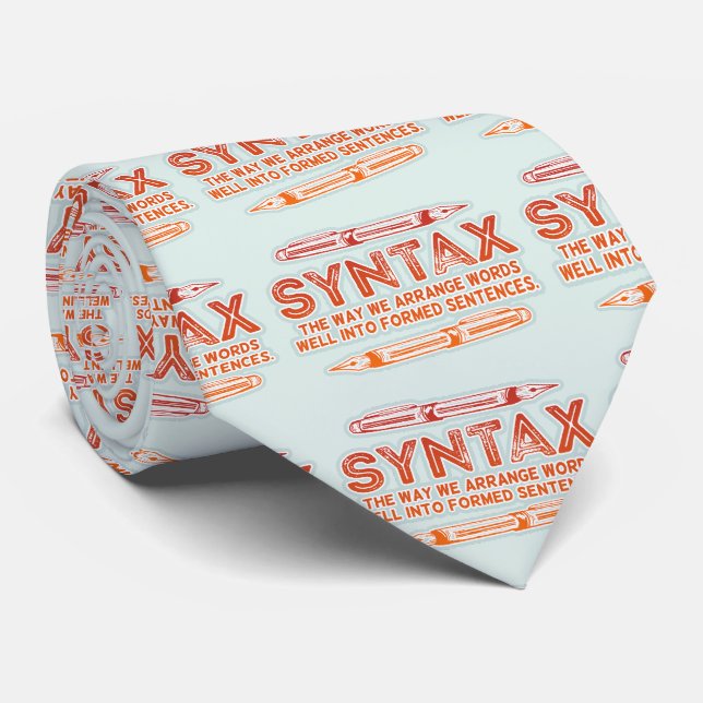 Syntax Funny Sentence structure Grammar Neck Tie (Rolled)