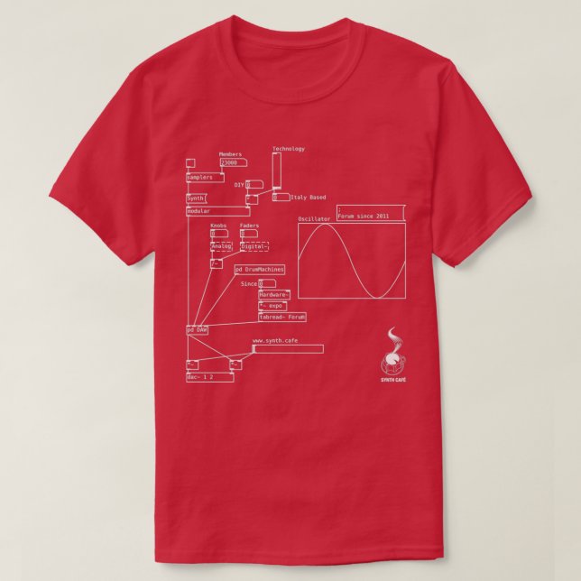 Synth Caf Pure Data Patch T-Shirt (Design Front)
