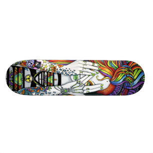 Synthea Psytrance Disk Jockey Tattoo Skate Deck