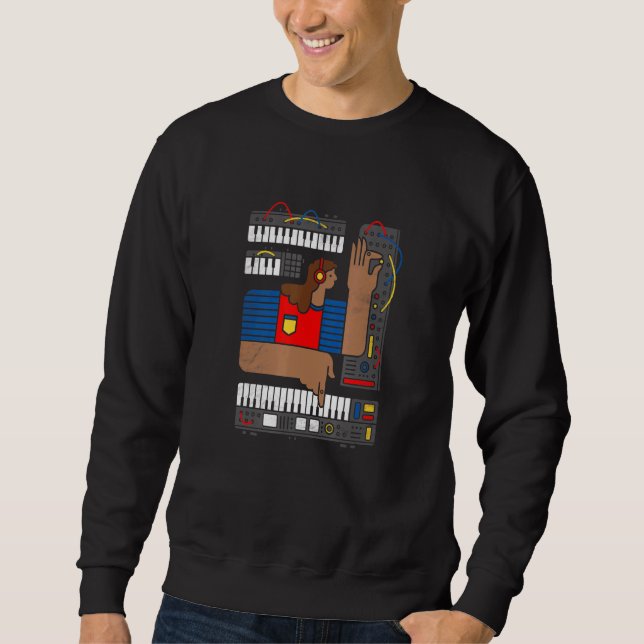 Synthesizer Analog Modular Synth Studio Gear Vinta Sweatshirt (Front)