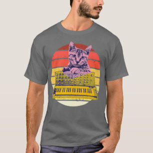 Synthesizer & Cat Vintage Analog Synth Retro Studi T-Shirt