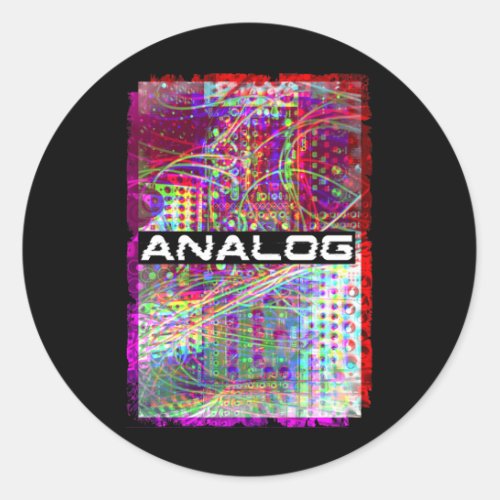Synthesizer Glitch Modular Analog Synth Classic Round Sticker