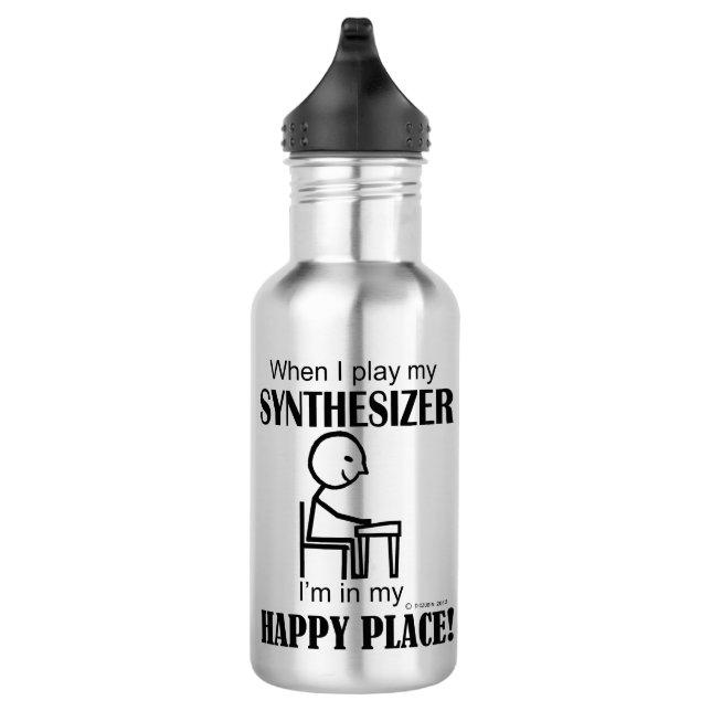 Synthesizer Happy Place Stainless Steel Water Bottle (Right)