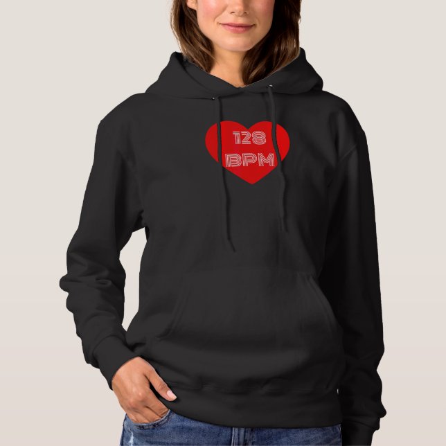 Synthesizer  I Love 128 Bpm For Dance Fans Hoodie (Front)
