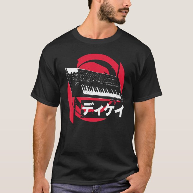 Synthesizer Japanese Analog Synthwave Techno Synth T-Shirt (Front)