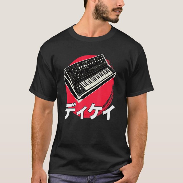 Synthesizer Japanese Analog Synthwave Techno Synth T-Shirt (Front)