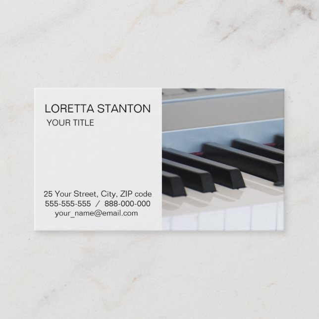 Synthesizer keyboard business card (Front)
