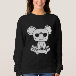 Synthesizer Keyboard Instrument Koala As Keyboard  Sweatshirt