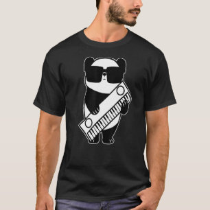 Synthesizer Keyboard Instrument Panda As Keyboard  T-Shirt