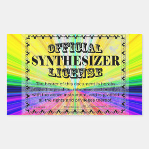Synthesizer License Rectangular Sticker