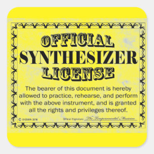 Synthesizer License Square Sticker