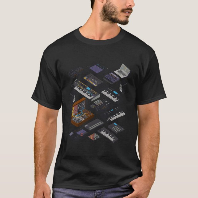 Synthesizer Music Producer For Electronic Musician T-Shirt (Front)