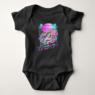 Synthesizer Octopus Vaporwave Kraken Analog Synth Baby Bodysuit