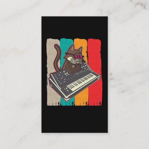 Synthesizer Retro Cat Modular Analog Synth Business Card