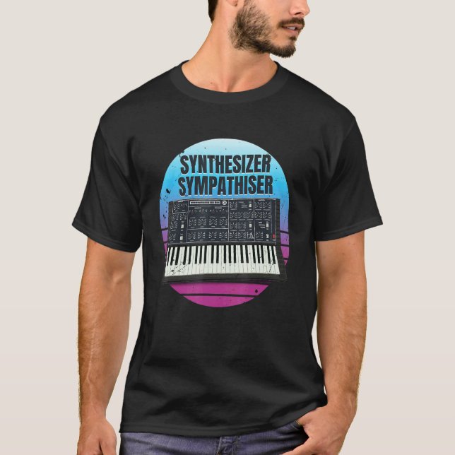 Synthesizer Sympathizer Synthwave Modular Synthesi T-Shirt (Front)