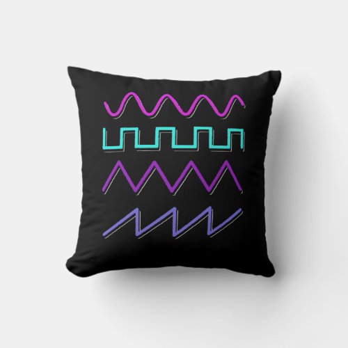 Synthesizer Waveform Synth Rave Analog Music Throw Pillow