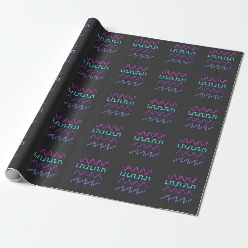 Synthesizer Waveform Synth Rave Analog Music Wrapping Paper