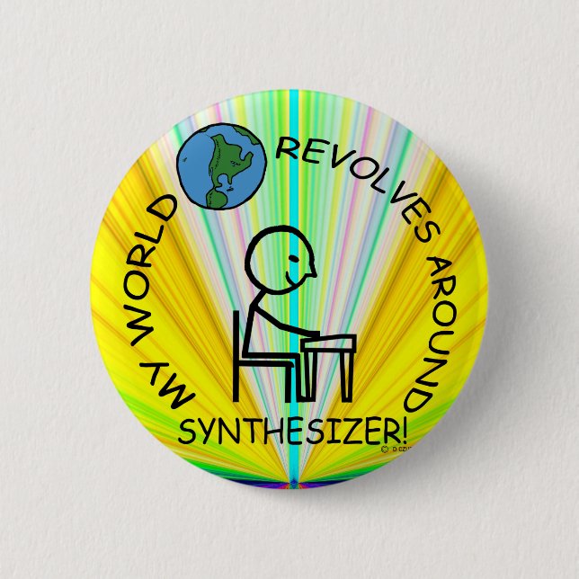 Synthesizer - World Revolves Around Button (Front)