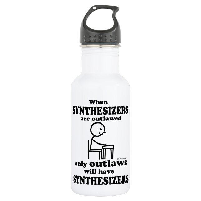 Synthesizers Outlawed Water Bottle (Front)