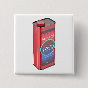 Synthetic car motor oil tin can button