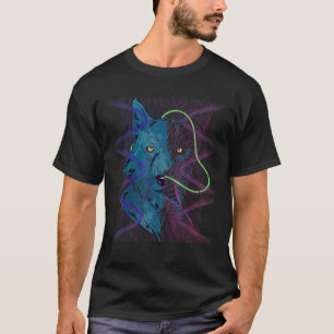 Synthwave 80s Art Predator Wolf Retro Animal Vapor T-Shirt