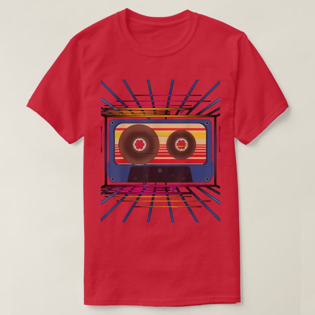 Synthwave 80s Music Lover Retro Vaporwave Art Cass T-Shirt (Design Front)