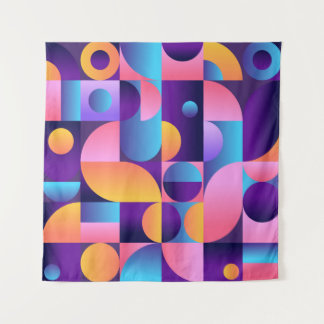 Synthwave Bauhaus Neon poster #1 dark purple-pink Tapestry