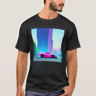 Synthwave car outrun retrowave futuresynth sci fi T-Shirt