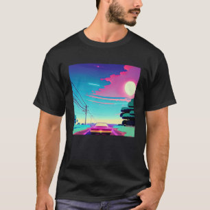 Synthwave car outrun retrowave futuresynth sci fi T-Shirt