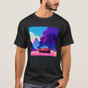 Synthwave car outrun retrowave futuresynth sci fi T-Shirt