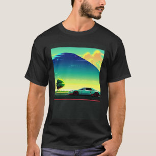 Synthwave car outrun retrowave futuresynth sci fi T-Shirt
