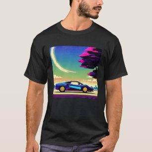 Synthwave car outrun retrowave futuresynth sci fi T-Shirt