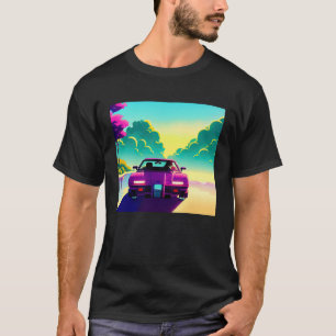 Synthwave car outrun retrowave futuresynth sci fi  T-Shirt