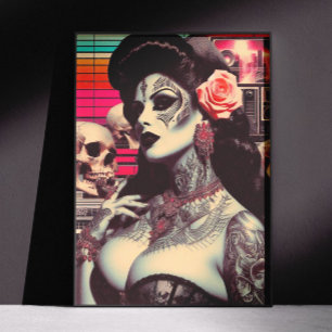 Synthwave Creepy Pin-up Poster
