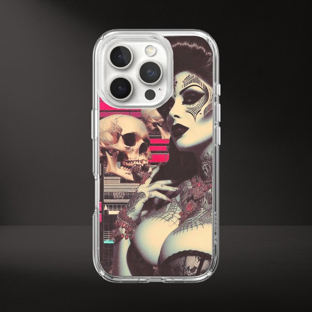 Synthwave Creepy Pin-up Speck iPhone Case (Creator Uploaded)