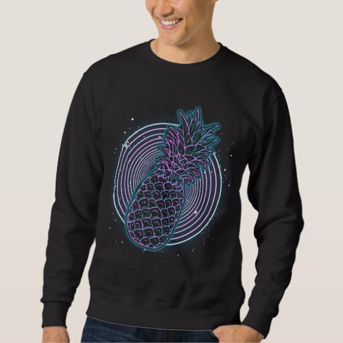 Synthwave Fruit Pineapple 90s Vaporwave Tropical S Sweatshirt