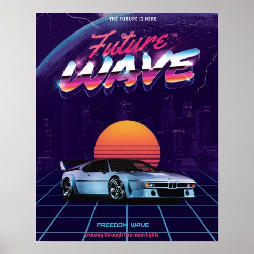 Synthwave future wave poster