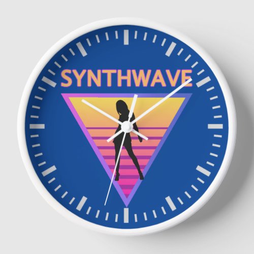 Synthwave Girl Clock